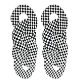 Geometric Black White Grid Acrylic Drop Earrings